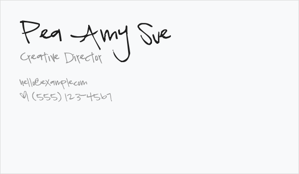 Pea Amy Sue Business Card
