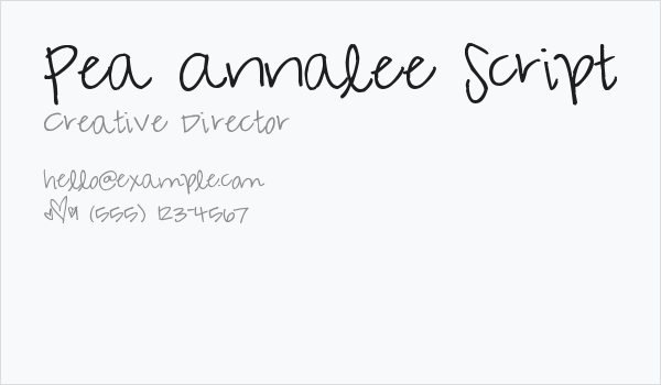 Pea Annalee Script Business Card
