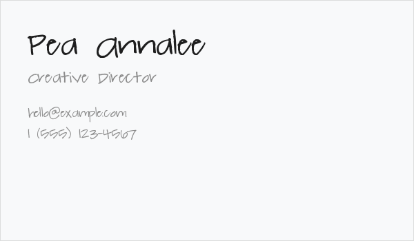 Pea Annalee Business Card