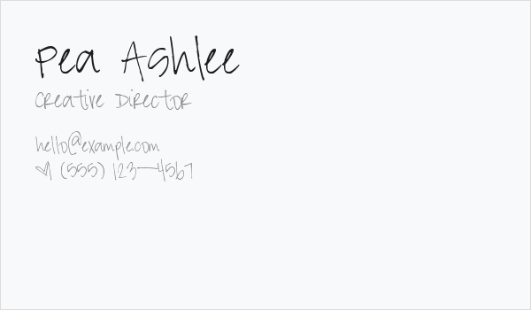 Pea Ashlee Business Card