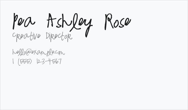Pea Ashley Rose Business Card