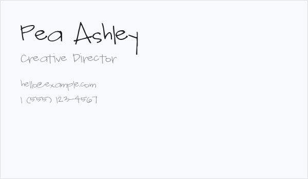 Pea Ashley Business Card