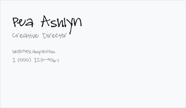 Pea Ashlyn Business Card