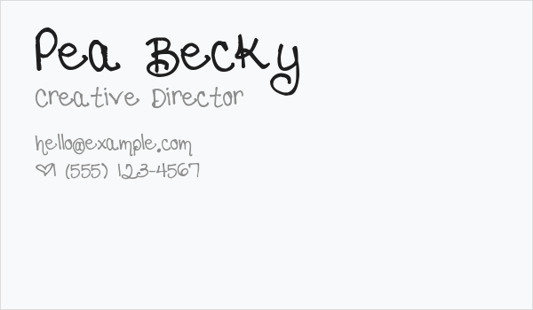Pea Becky Business Card