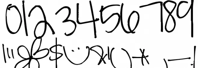 Pea Becky's Babblings Font OTHER CHARS