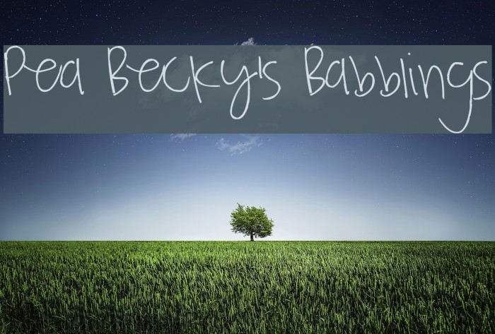 Pea Becky's Babblings Шрифта examples