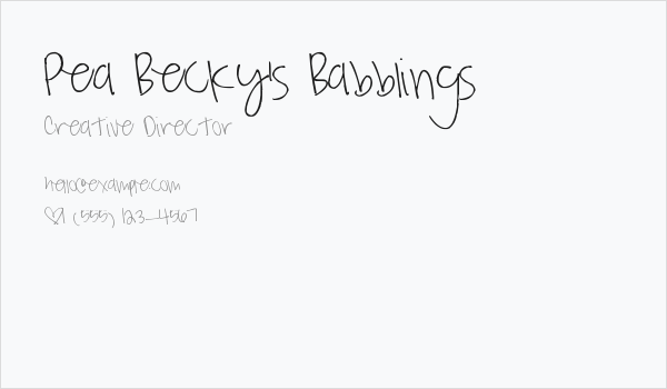 Pea Becky's Babblings Business Card