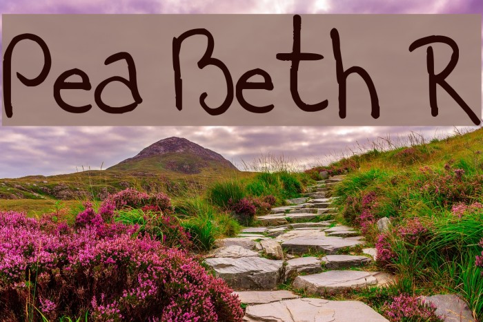 Pea Beth R Font examples