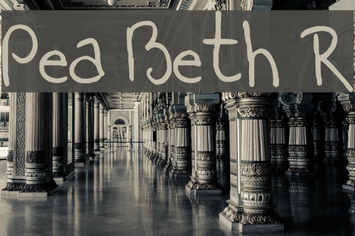 Pea Beth R Font examples