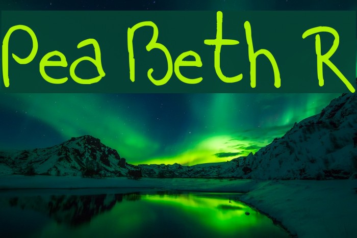 Pea Beth R Font examples