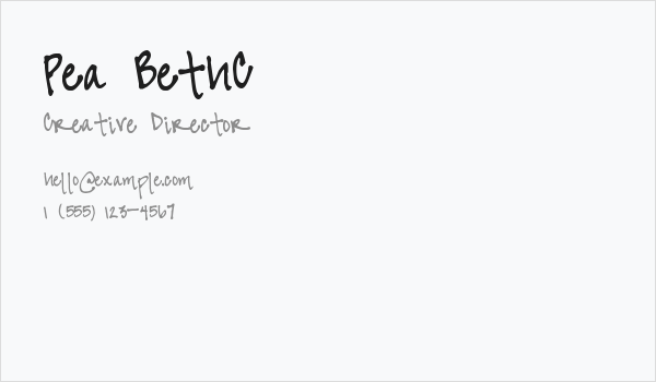 Pea BethC Business Card