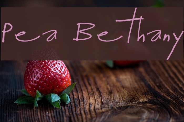 Pea Bethany Font examples