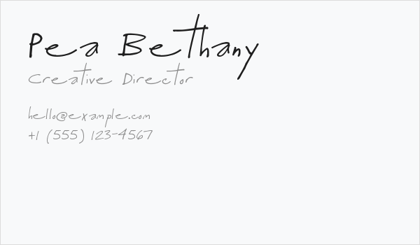 Pea Bethany Business Card