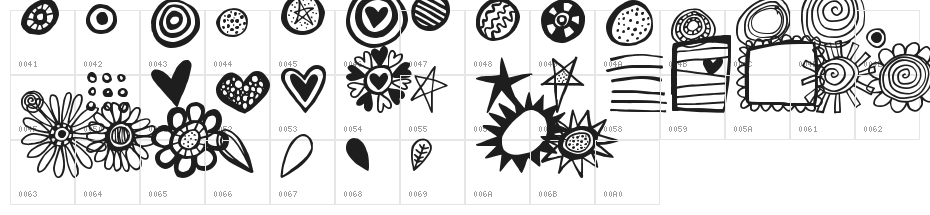 Pea Bethany's Doodles Character Map