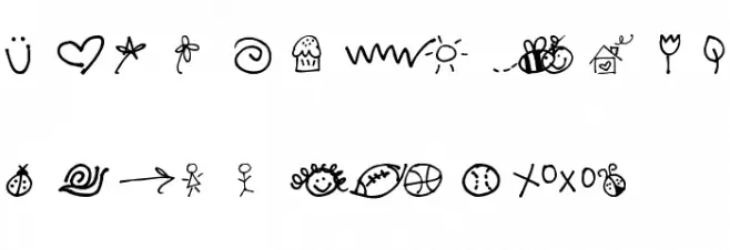 Pea Betsy's Doodles Fuentes MAYÚSCULAS