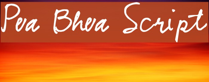 Pea Bhea Script Font examples