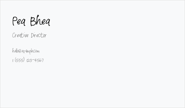 Pea Bhea Business Card