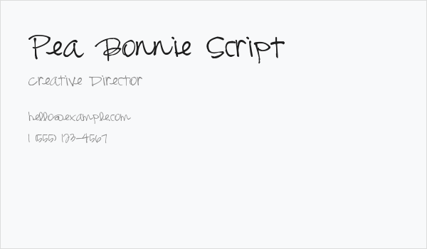 Pea Bonnie Script Business Card