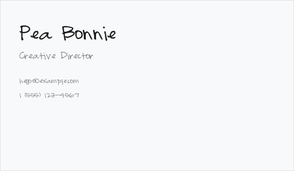 Pea Bonnie Business Card