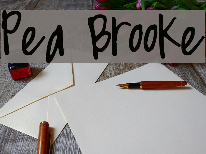 Pea Brooke Font examples