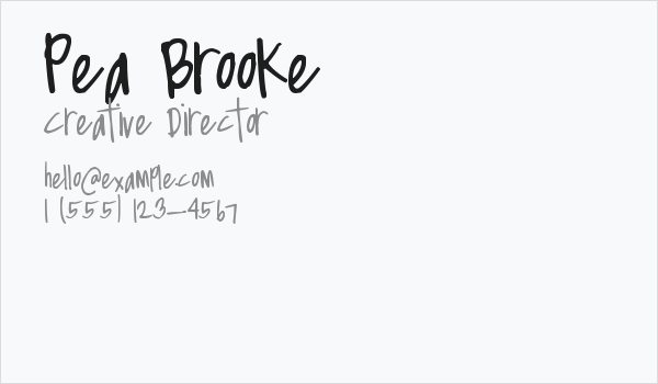 Pea Brooke Business Card