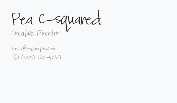 Pea C-squared Business Card