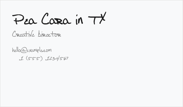 Pea Cara in TX Business Card