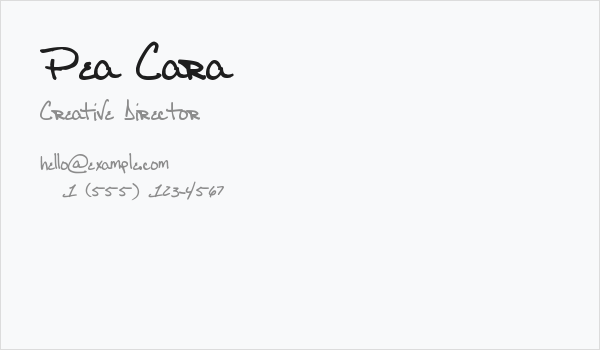 Pea Cara Business Card