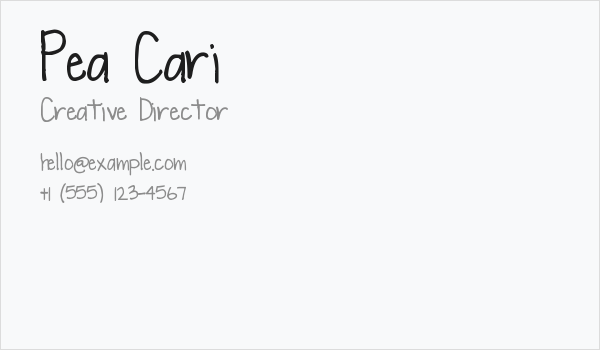 Pea Cari Business Card