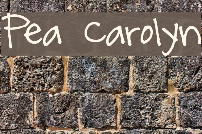 Pea Carolyn Font examples