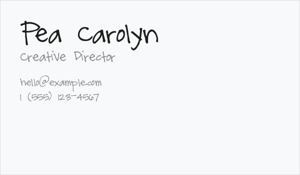 Pea Carolyn Business Card