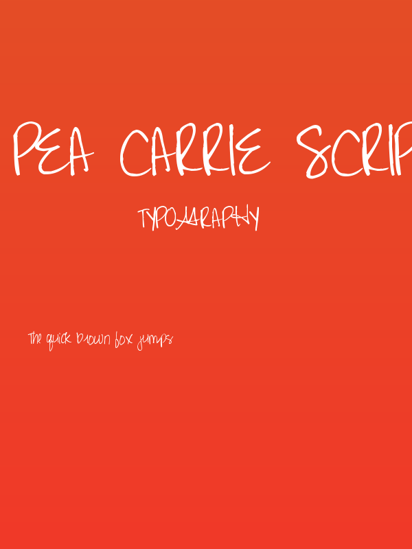 Pea Carrie Script Poster