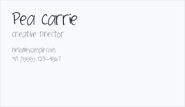 Pea Carrie Business Card