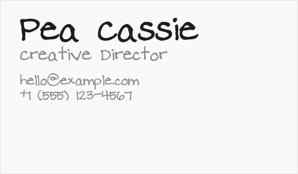 Pea Cassie Business Card
