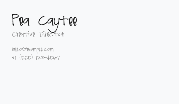Pea Caytee Business Card