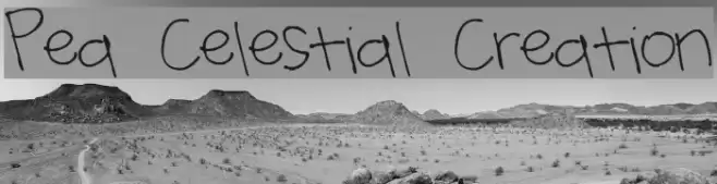 Pea Celestial Creation Font examples