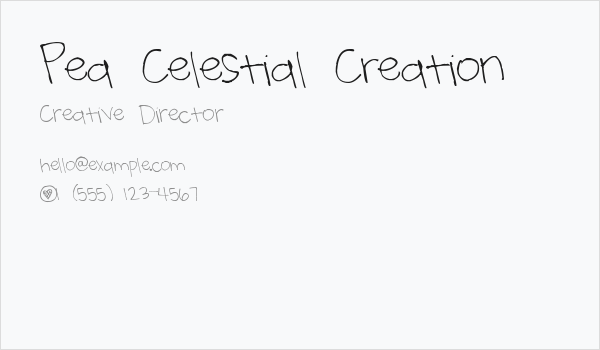 Pea Celestial Creation Business Card