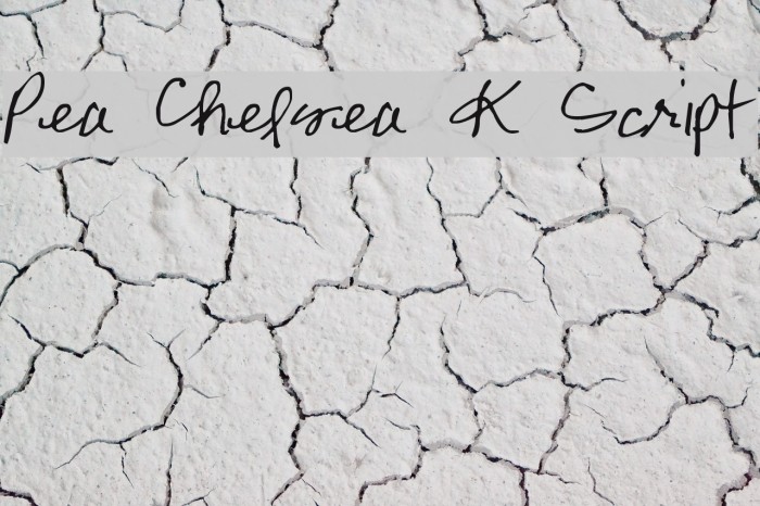 Pea Chelsea K Script Font examples