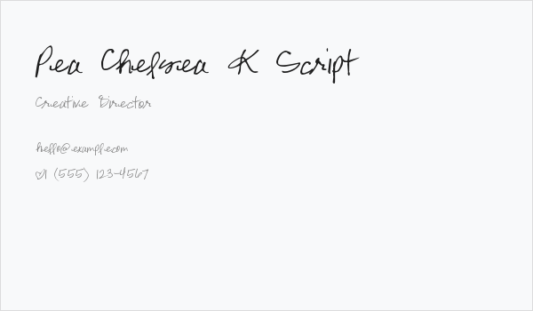 Pea Chelsea K Script Business Card