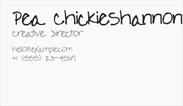 Pea ChickieShannon Business Card
