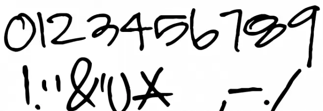 Pea Chris in a Hurry Font OTHER CHARS