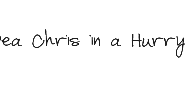 Pea Chris in a Hurry Logo