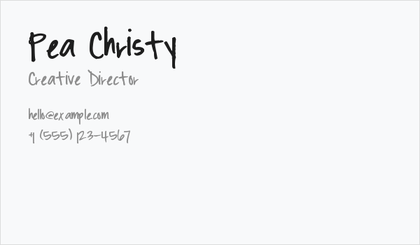 Pea Christy Business Card