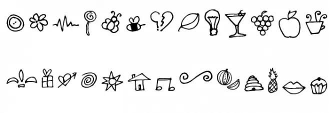 Pea Cookie's Doodles फ़ॉन्ट अपरकेस