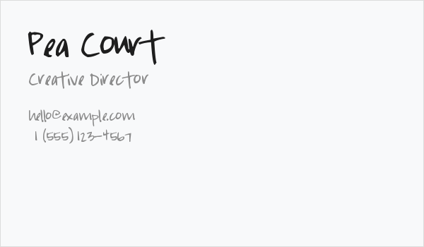 Pea Court Business Card