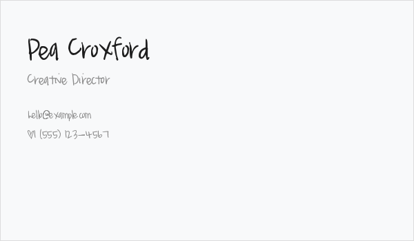 Pea Croxford Business Card