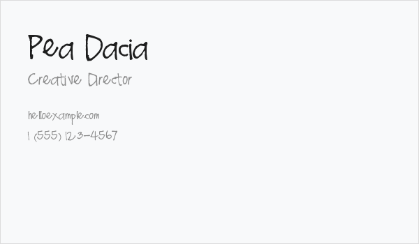 Pea Dacia Business Card