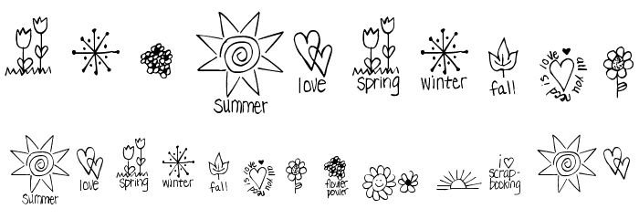 Pea Dalovely Damanda Doodles Font OTHER CHARS