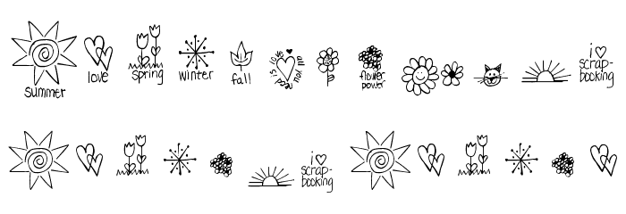 Pea Dalovely Damanda Doodles Font LOWERCASE