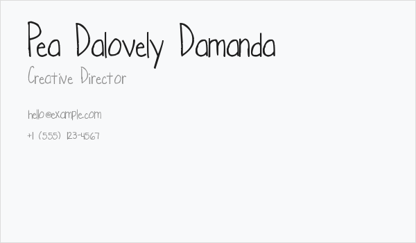Pea Dalovely Damanda Business Card